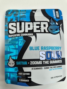Superfire | Sour blue Raspberry | 200mg Gummies