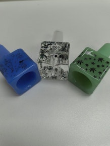 GLASS TOBACCO BOWL 14MM MALE SQUARE SHAPE MIX DESIGN