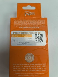 Platinum Vape - PV | Passion Fruit Pleaser | 1g Vape Cart
