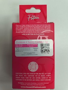 Platinum Vape - PV | Lemon Cherry Gelato | 1g Vape Cart