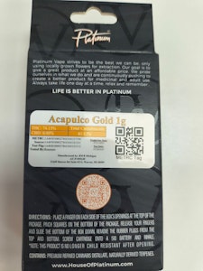 Platinum Vape - PV | Acapulco Gold | 1g Live Resin Vape Cart