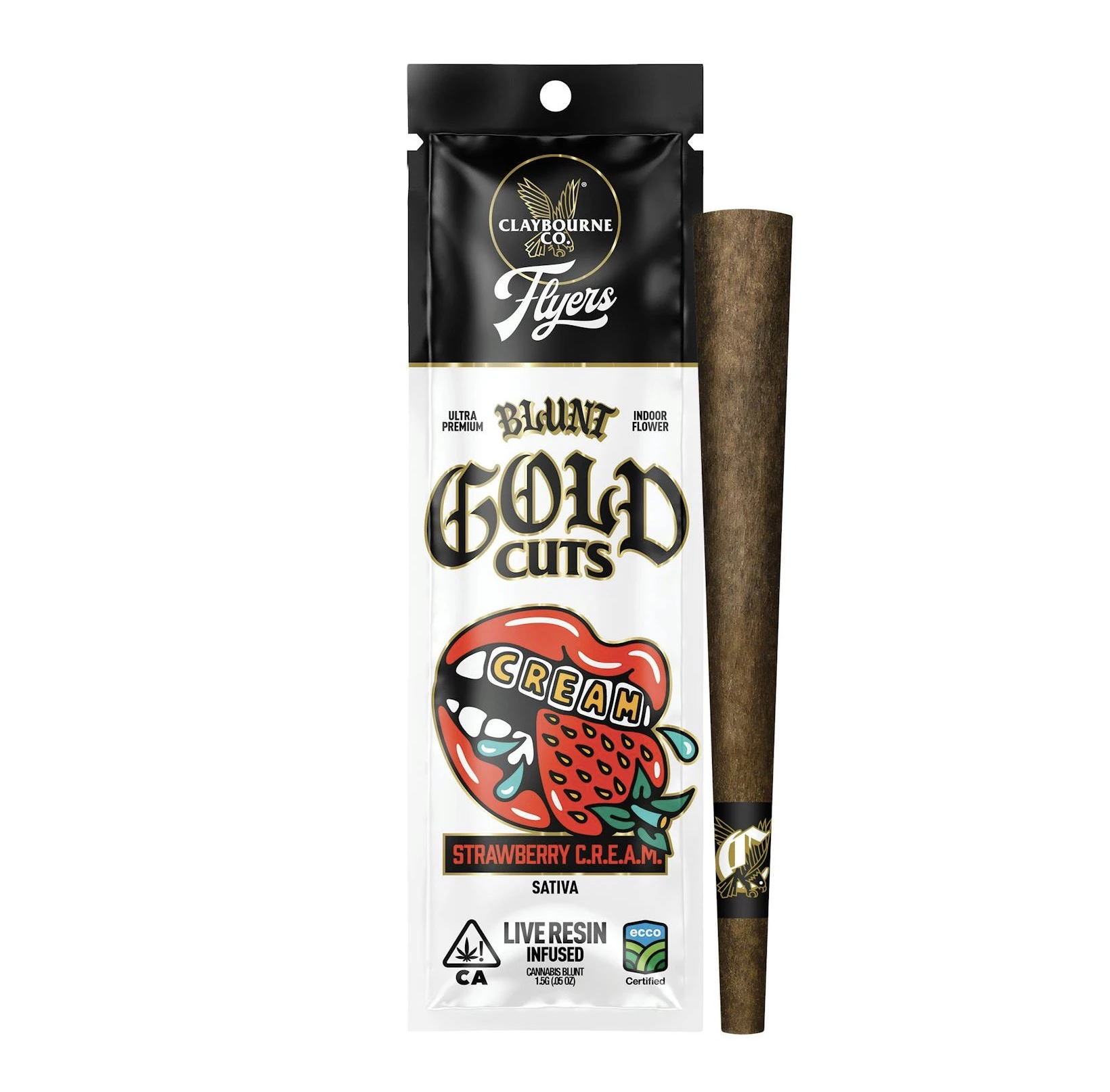 Claybourne Co. - Claybourne Co. - 1.5G Flyers Infused Gold Cuts Blunt Strawberry C.R.E.A.M. (S) Main Image