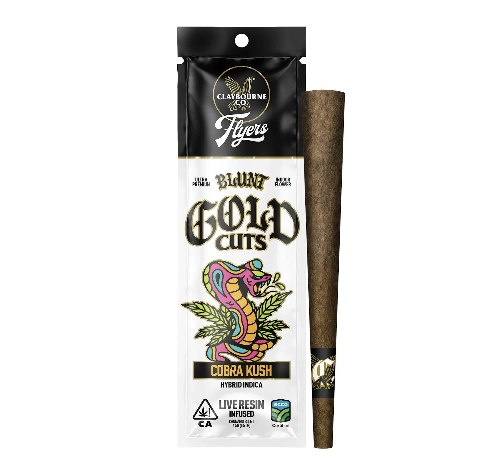 Claybourne Co. - Claybourne Co. - 1.5G Flyers Infused Gold Cuts Blunt Cobra Kush (H/I) Main Image