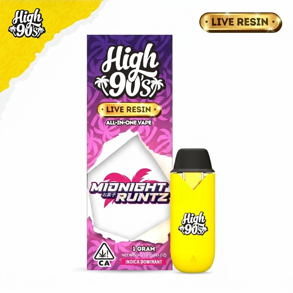 HIGH 90s - High 90s - Disposable - Live Resin - Midnight Runtz - 1g Main Image