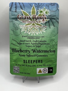 Grass Roots Wellness - Grass Roots Wellness - Blueberry Watermelon Sleepers - 10.4mg THC: 5.9mg CBG: 0.3 CBN - 104mg THC - Edible