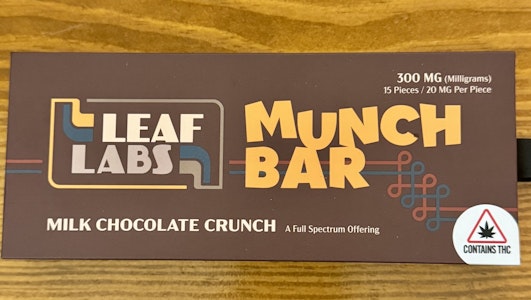 NO BRAND - Leaf Labs | Milk Chocolate Munch Bar | 15mg / 300mg
