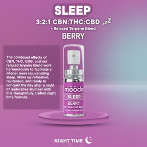 MOODS - Berry (Sleep) Spray - 3:2:1 (CBN:THC:CBD) 500mg - Moods