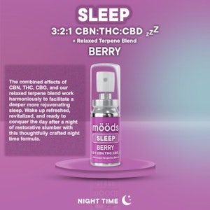 MOODS - Berry (Sleep) Spray - 3:2:1 (CBN:THC:CBD) 500mg - Moods