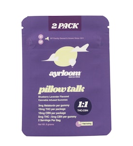 AYRLOOM - Ayrloom - Pillow Talk Blueberry Lavender Up - 1:1 (5mg THC:5mg CBN) - 10mg 2ct - Edibles