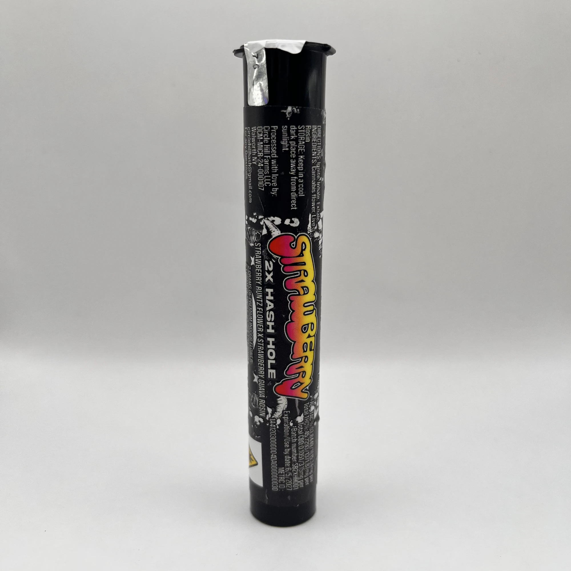Circle Hill Farm - Circle Hill Farm - Strawberry 2x Hash Hole - 45.73% THC - 2.0g Flower x 1.0g Rosin - Preroll Main Image