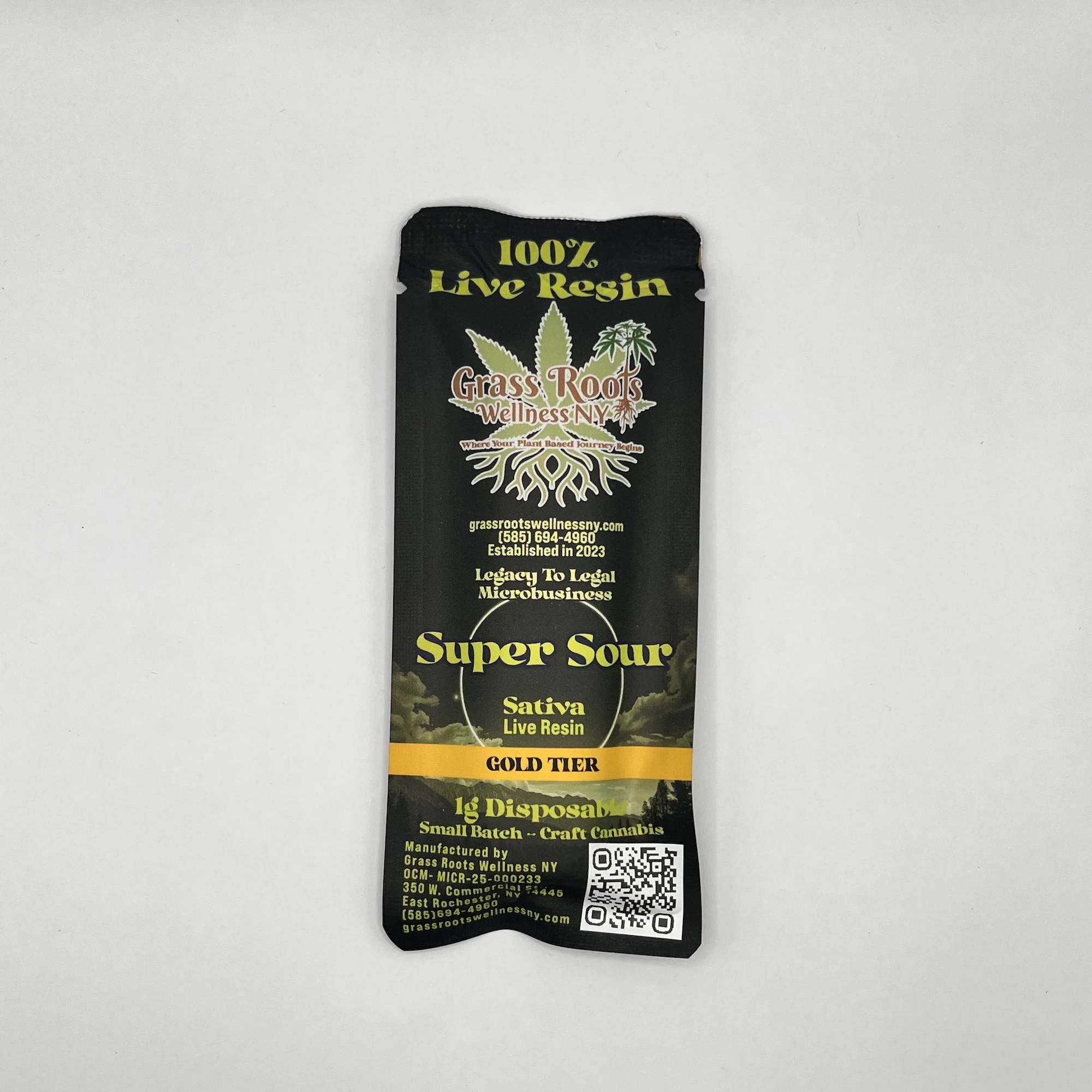 Grass Roots Wellness - Grass Roots Wellness - Super Sour - Live Resin - 83.05% THC - 1.0g - AIO Vape Pen  Main Image