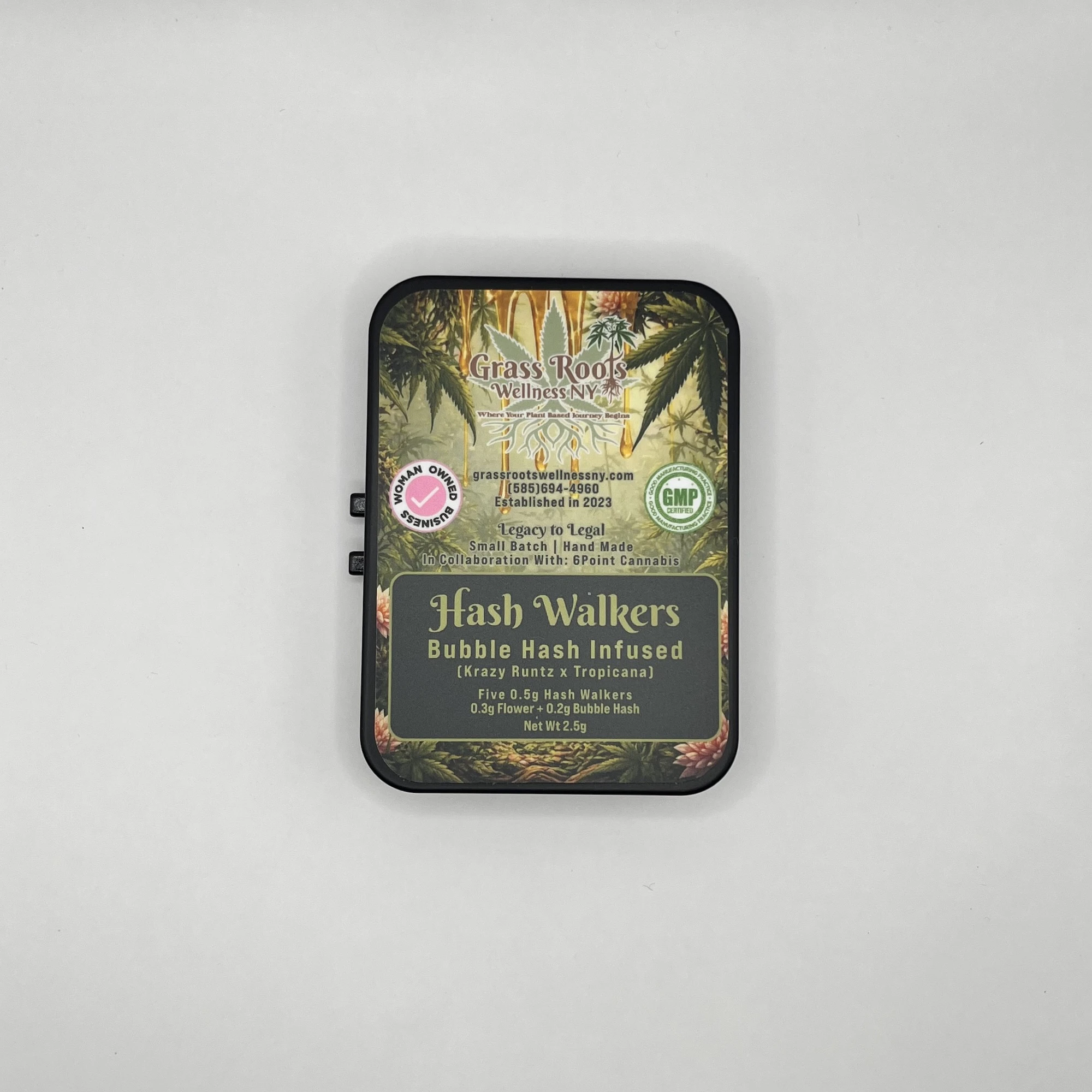 Grass Roots Wellness - Grass Roots Wellness - Krazy Runtz x Tropicana - Hash Walkers - 53.71% THC - 0.5g x 5pk - Preroll Main Image