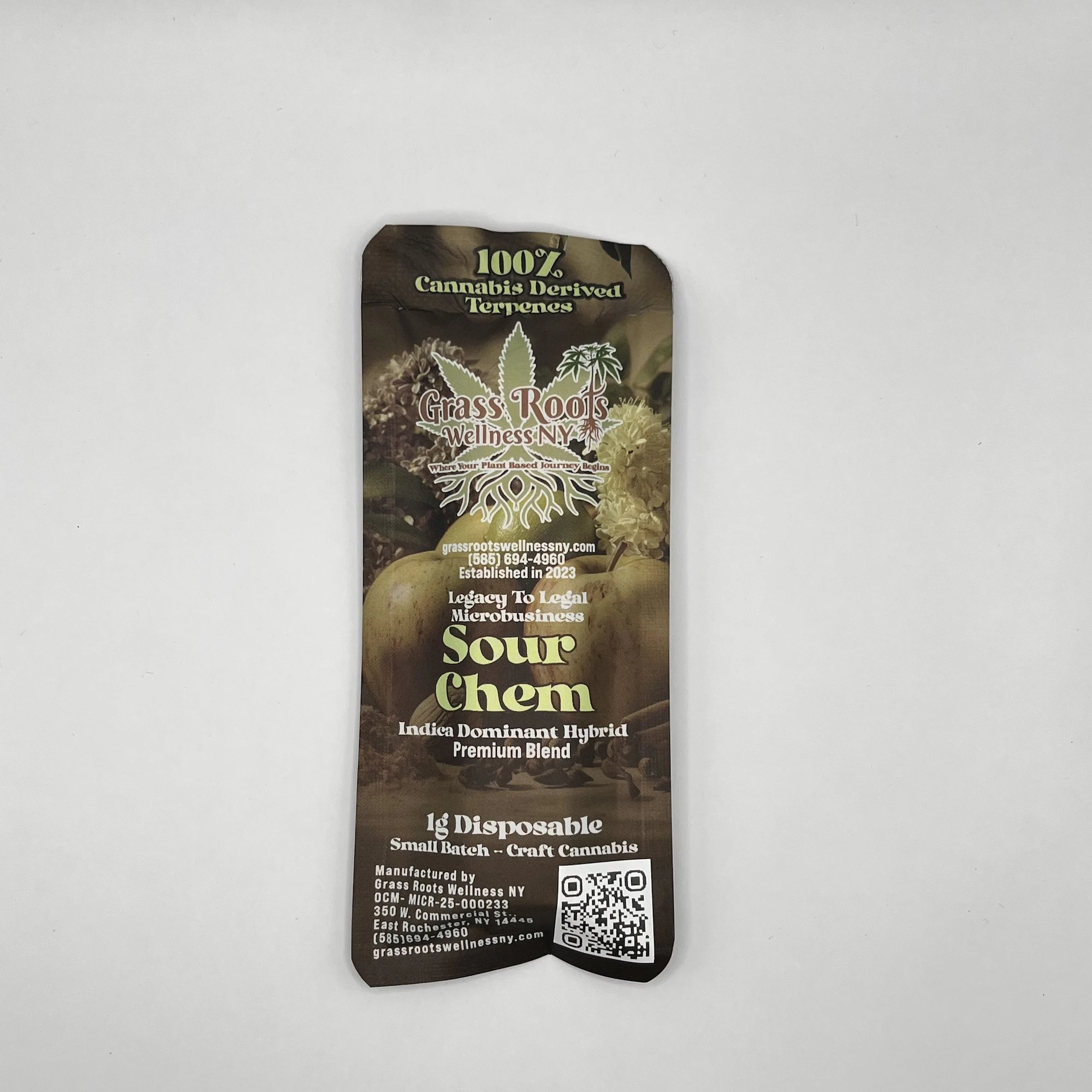 Grass Roots Wellness - Grass Roots Wellness - Sour Chem - 67.70% THC - 1.0g - AIO Vape Pen  Main Image