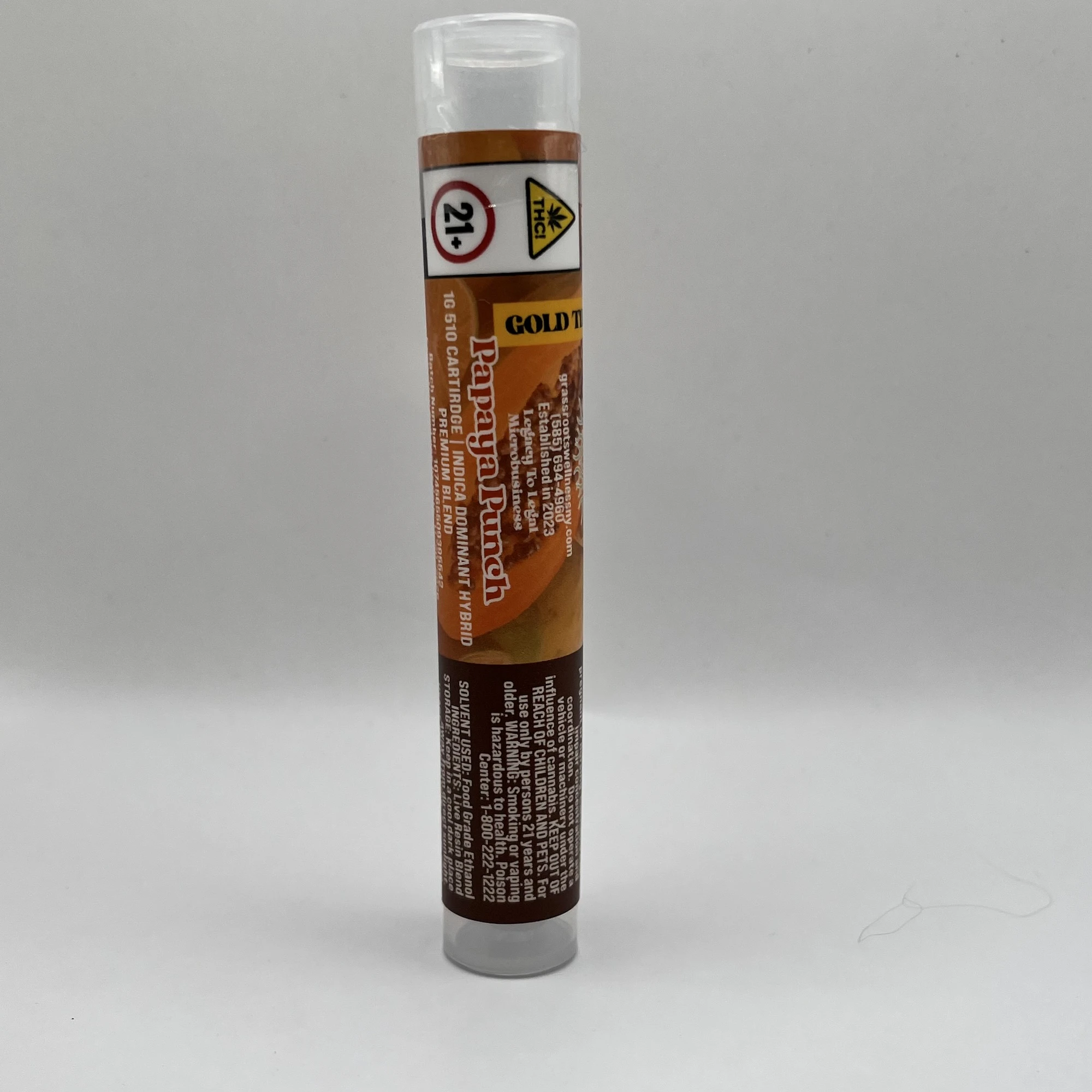 Grass Roots Wellness - Grass Roots Wellness - Papaya Punch - 85% THC - 1.0g - Vape Cartridge  Main Image
