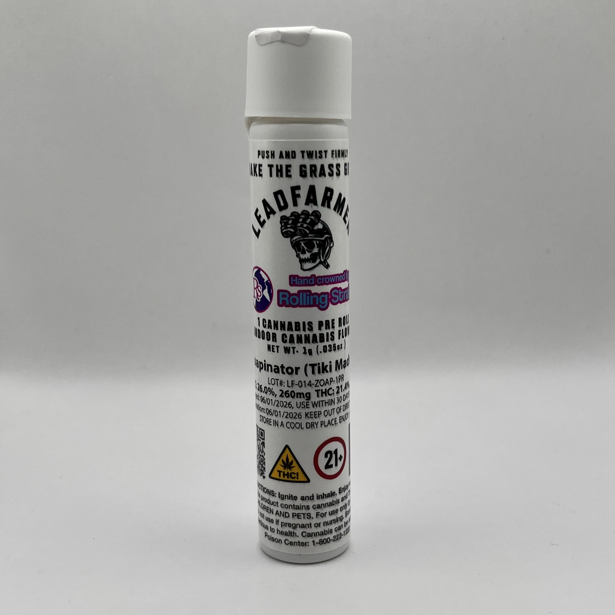 Leadfarmer - LeadFarmer - Zoapinator - 21.40% THC - 1.0g - Preroll Main Image