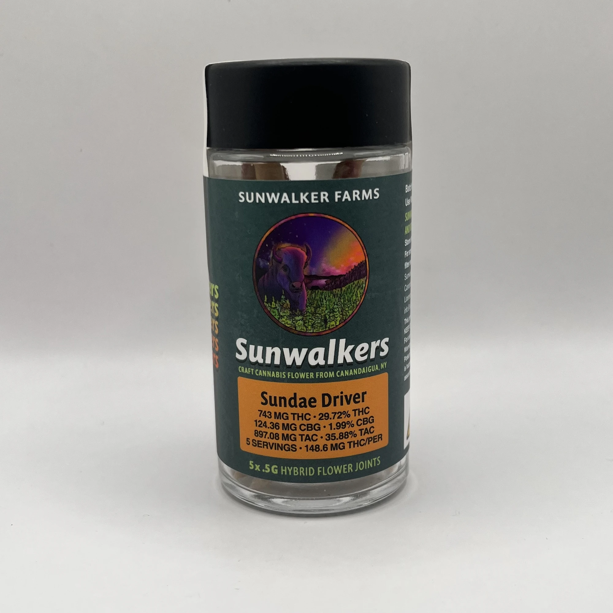 Sunwalker Farms - Sunwalker Farms - Sundae Driver - 29.72% THC - 0.5g x 5pk - Prerolls Main Image