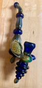 Large Dark Blue HeadPeace Pipe || Sean Holt Glass