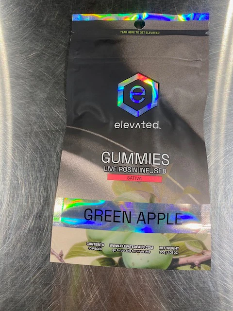 Elevated Labs - Elevated Green Apple - Gummies - Rosin - 100mg - Sativa - Main Image