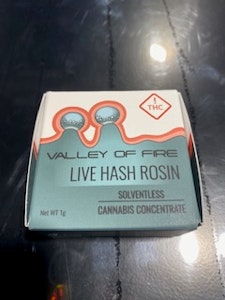 Valley of fire - Valley of Fire Kush Mints Live Rosin 1g