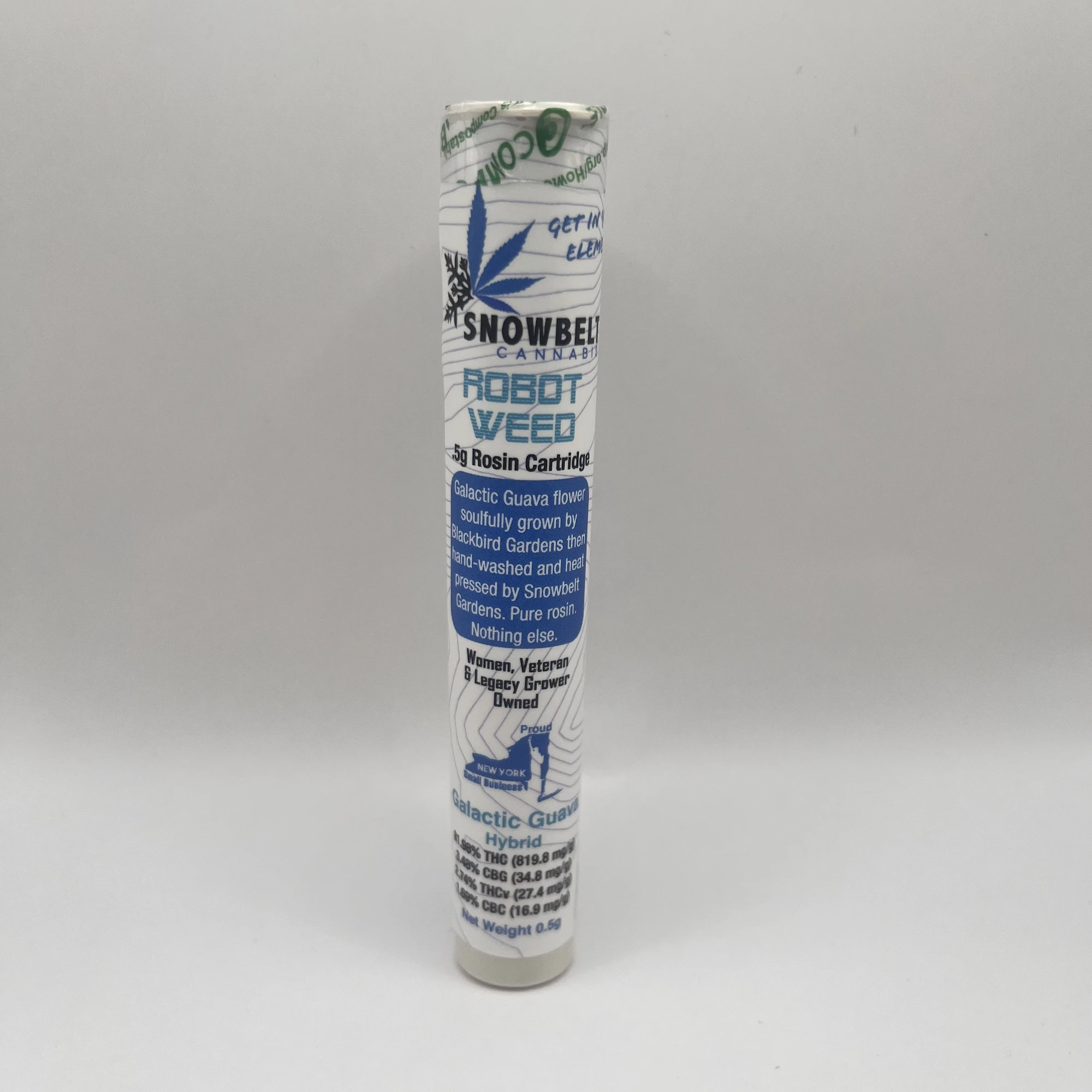 Snowbelt Cannabis - Snowbelt Cannabis - Galactic Guava 'Robot Weed' - Live Rosin - 81.98% THC - 0.5g - Vape Cartridge Main Image