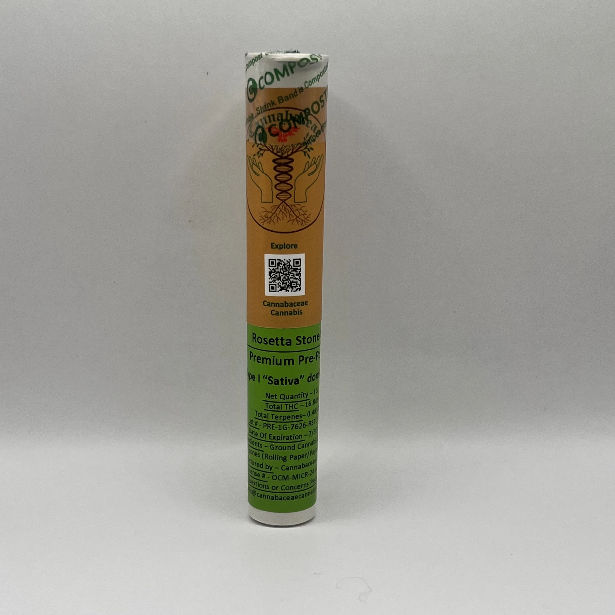 Cannabaceae - Cannabaceae - Rosetta Stoned - 16.84% THC - 1.0g - Preroll Main Image