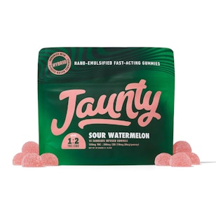 JAUNTY - Jaunty - Sour Watermelon (1:2 THC:CBD) - 100mg - 10mg x 10ct - Edibles