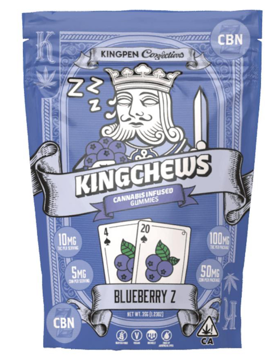 KINGCHEWS - 150mg 2:1 THC:CBN Gummies - Blueberry Z