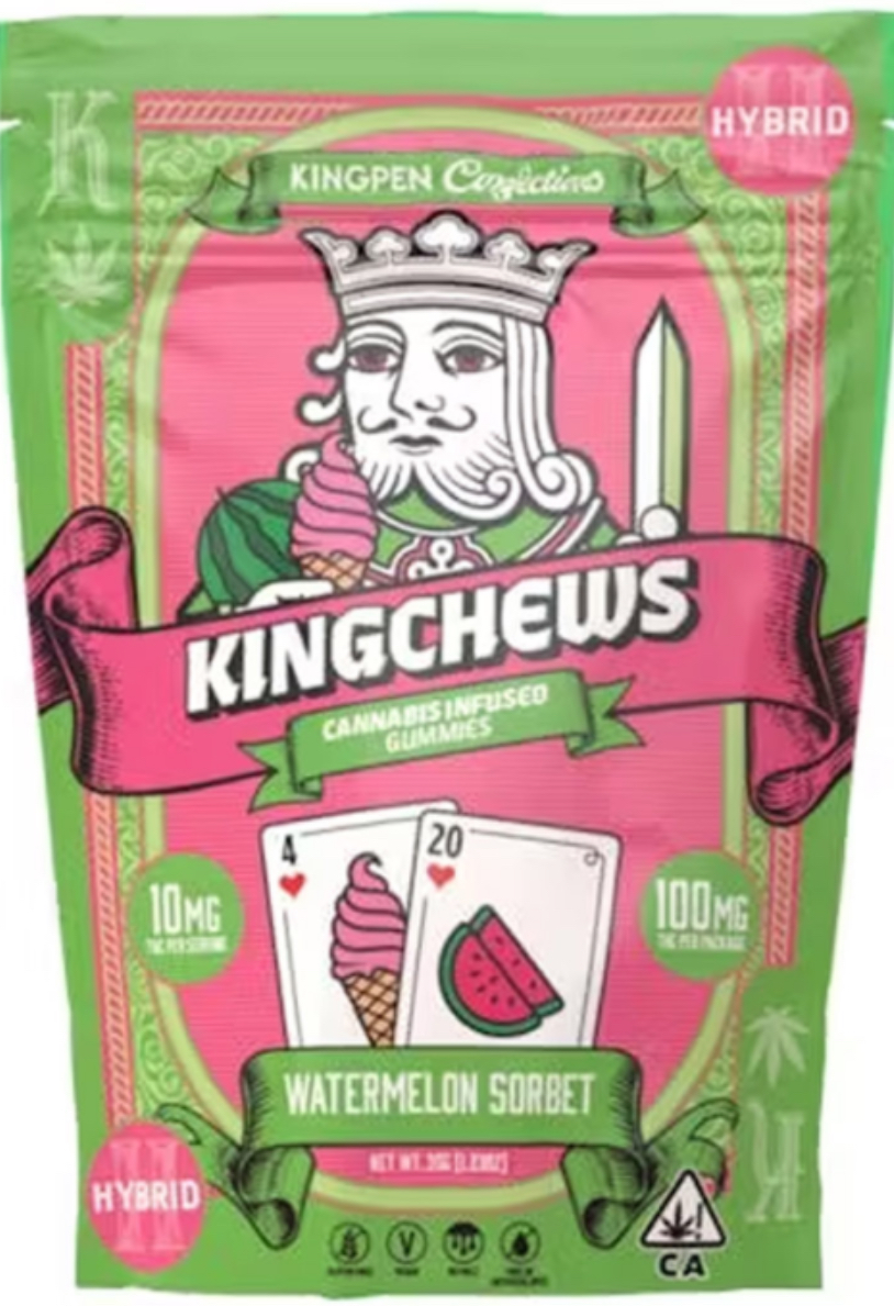 KINGCHEWS -  100mg Distillate THC Gummies - Watermelon Sorbet
