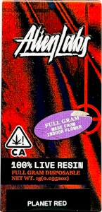 ALIEN LABS - Planet Red 1g Live Resin Disposable Cart - Alien labs