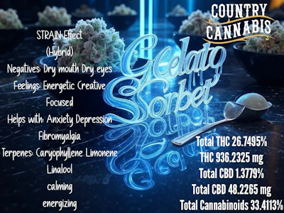 Country Cannabis - Country Cannabis: Gelato Sorbet 3.5g Indoor Flower