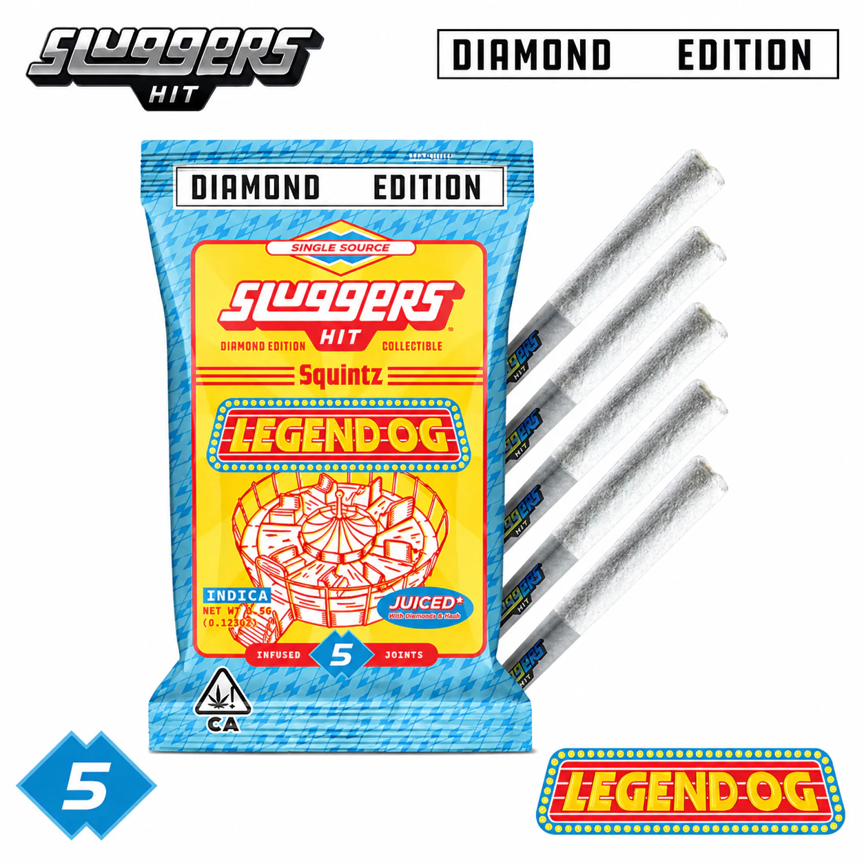 SLUGGERS HIT - Sluggers - Preroll - Infused - Legend OG 5pk - 3.5g Main Image