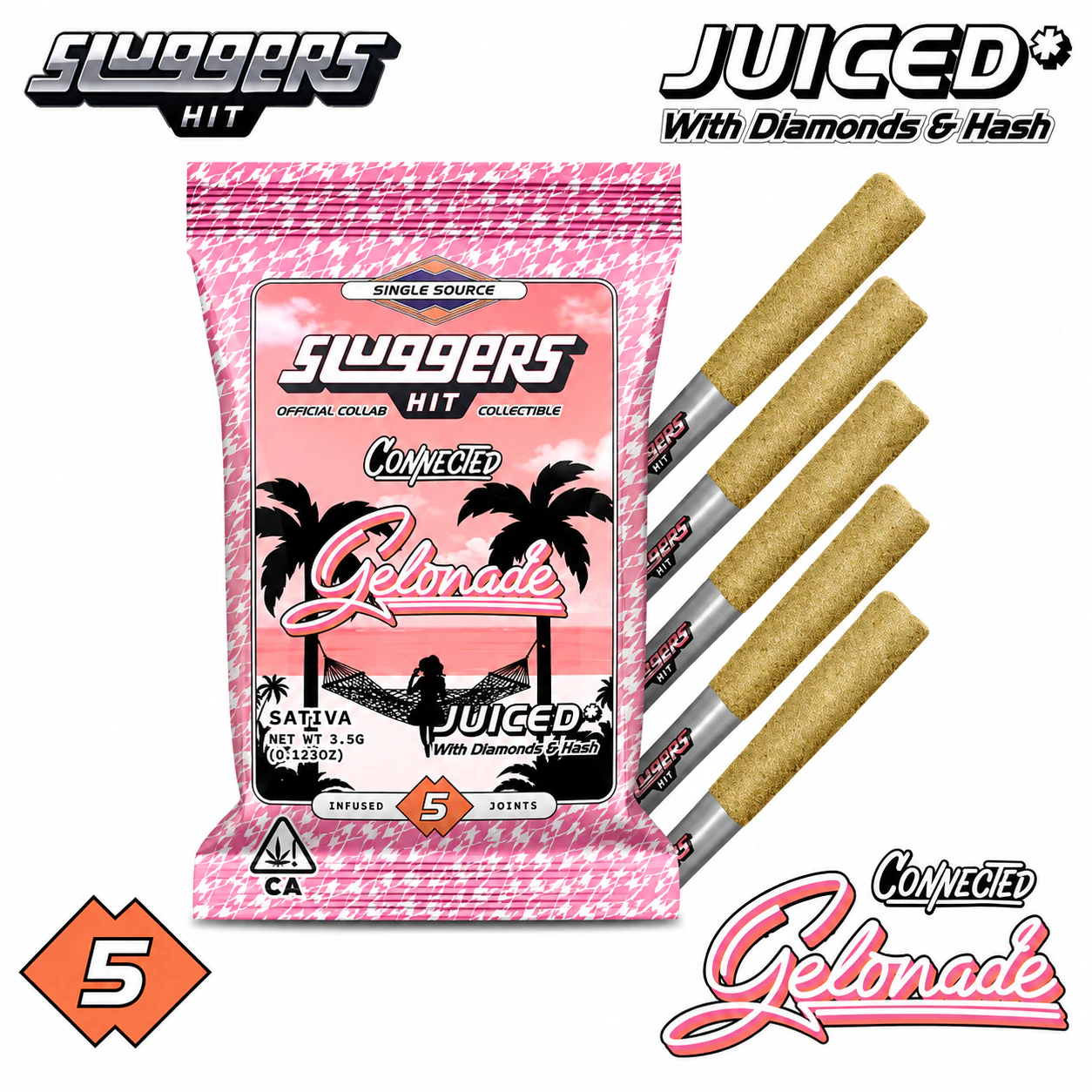 SLUGGERS HIT - Sluggers - Preroll - Infused - Gelonade 5pk - 3.5g Main Image