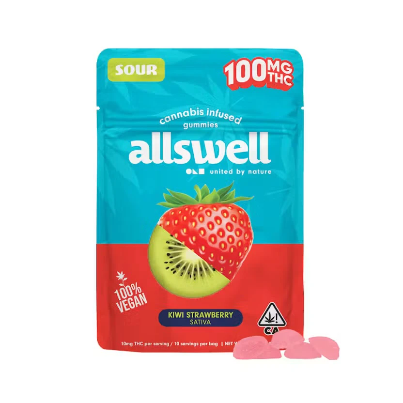Allswell - Allswell - Sour Kiwi Strawberry 100mg Gummies Main Image