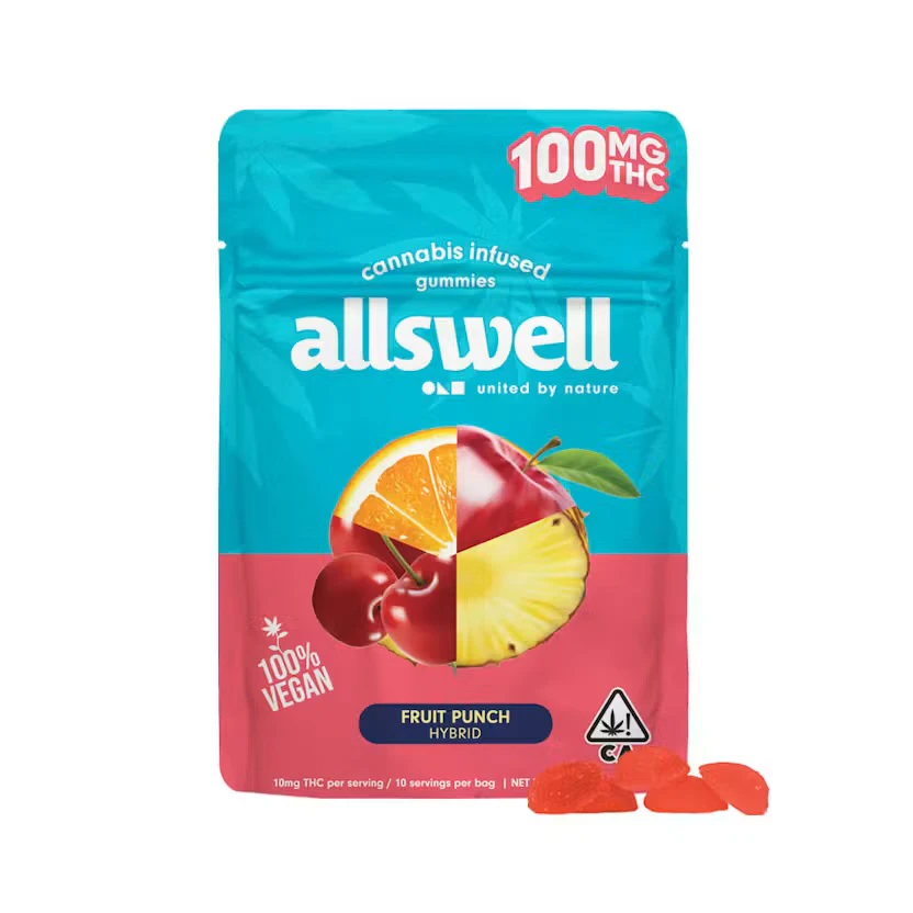 Allswell - Allswell - Fruit Punch 100mg Gummies Main Image