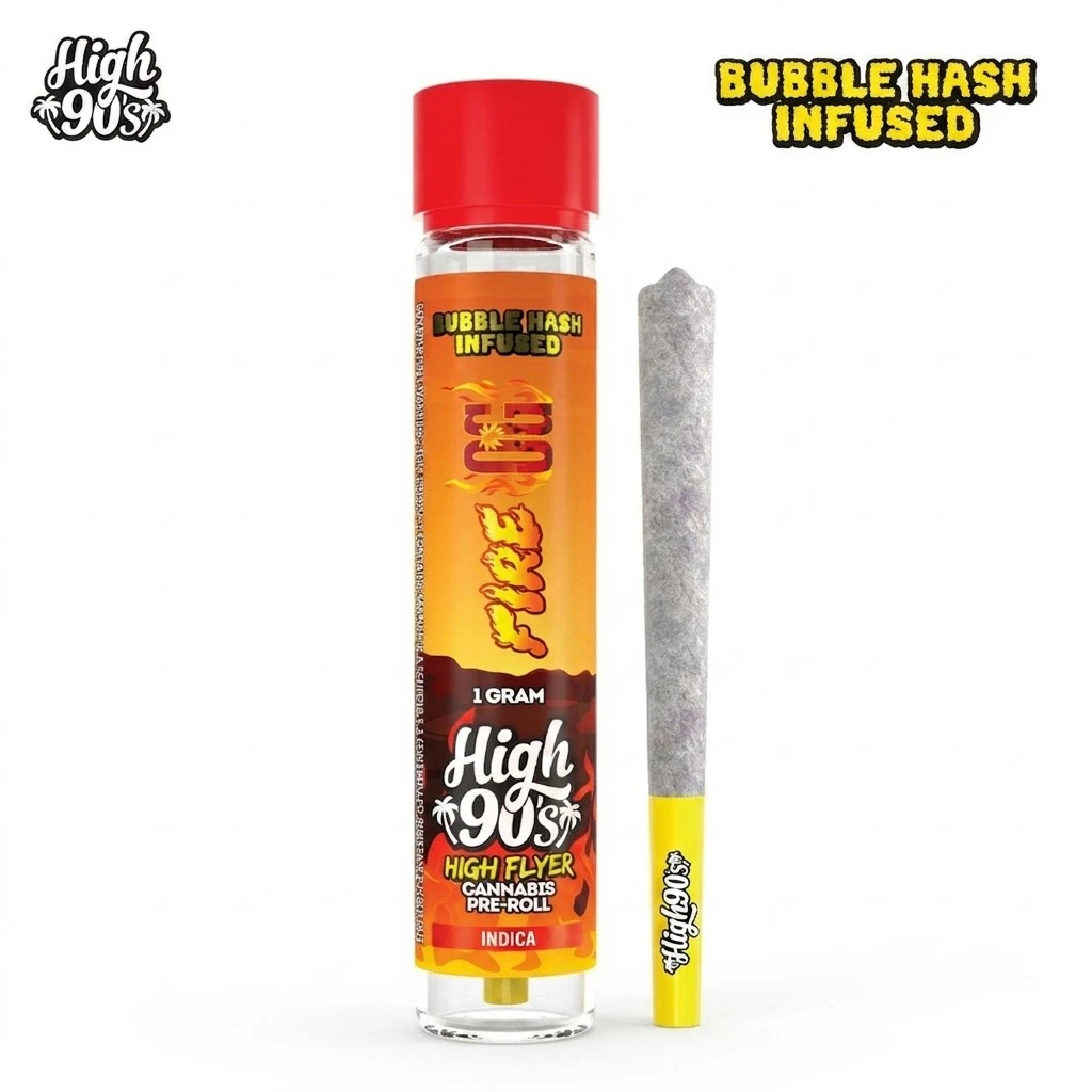 HIGH 90s - High 90s - Fire OG High Flyer Bubble Hash Infused Pre-Roll - 1 g Main Image