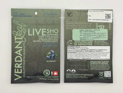 Verdant Leaf - Verdant Leaf | Gummy Ratio | Blueberry  [THC:CBN 1:1]