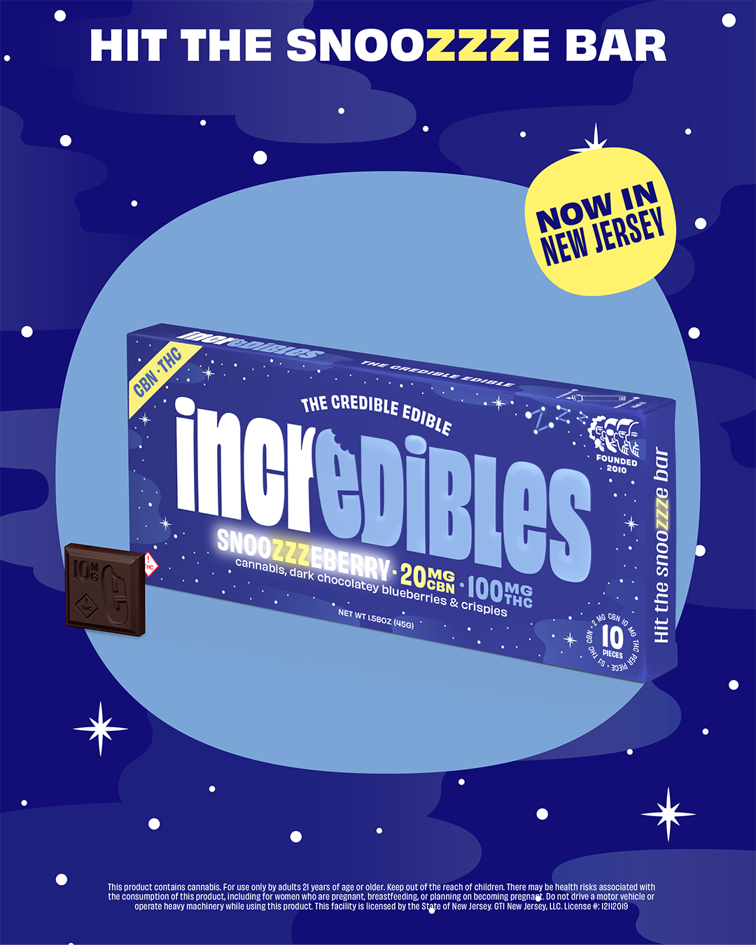 Snoozzzeberry 1:5 CBN Chocolate Bar 10pcs