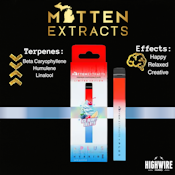 Mitten Extracts Disposable Ice Berry Gelato 1g Distillate + Live Resin Terps 