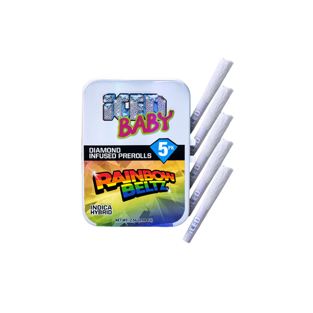 Golden Apple Cannabis Co. - ICED Rainbow Beltz | Infused | 5 x Mini 0.5g | Indica | Pre-Rolls Main Image