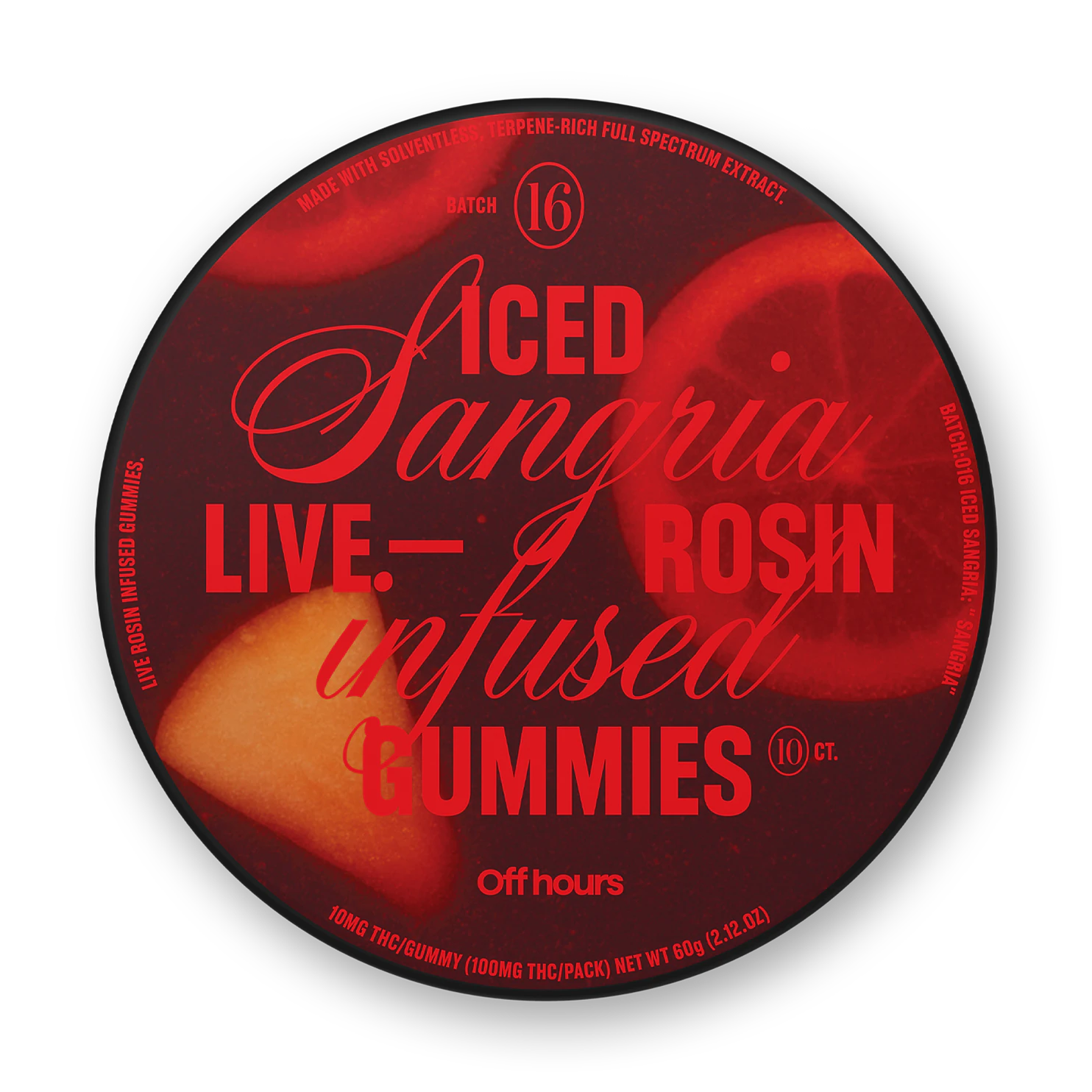 Off Hours - Off Hours - Iced Sangria “Sangria” - Live Rosin - 100mg - 10mg x 10ct - Edibles Main Image