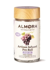 ALMORA FARMS - Almora - Grape Ape - 5pk Artisan Infused Prerolls - (Indica)