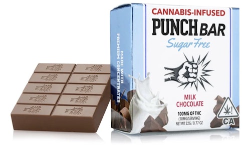 PUNCH EDIBLES & EXTRACTS - Punch - Milk Chocolate - SUGAR FREE PunchBar - 100mg THC - (Hybrid)