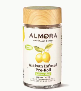 ALMORA FARMS - Almora - Lemon Maui - 5pk Artisan Infused Prerolls - (Hybrid)