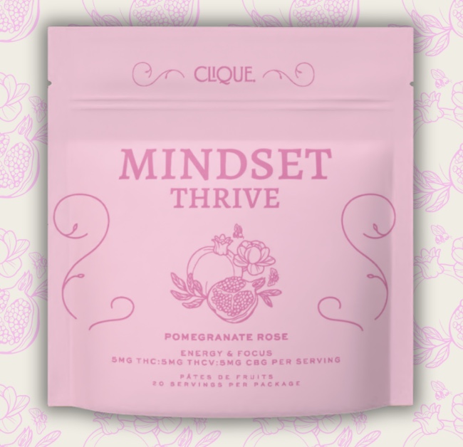 Clique | Edibles | Pomegranate Rose Thrive | Pates De Fruits | 20pk 100mg