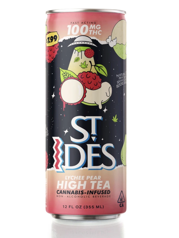 St. Ides - ST IDES - Lychee Pear - High Tea - 100mg THC - 12oz Single Can Main Image