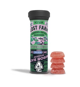 Kiva Confections - Lost Farm - Ice Cream Cake - Watermelon Flavored Live Rosin Gummies - 100mg THC - 10ct - (Indica)
