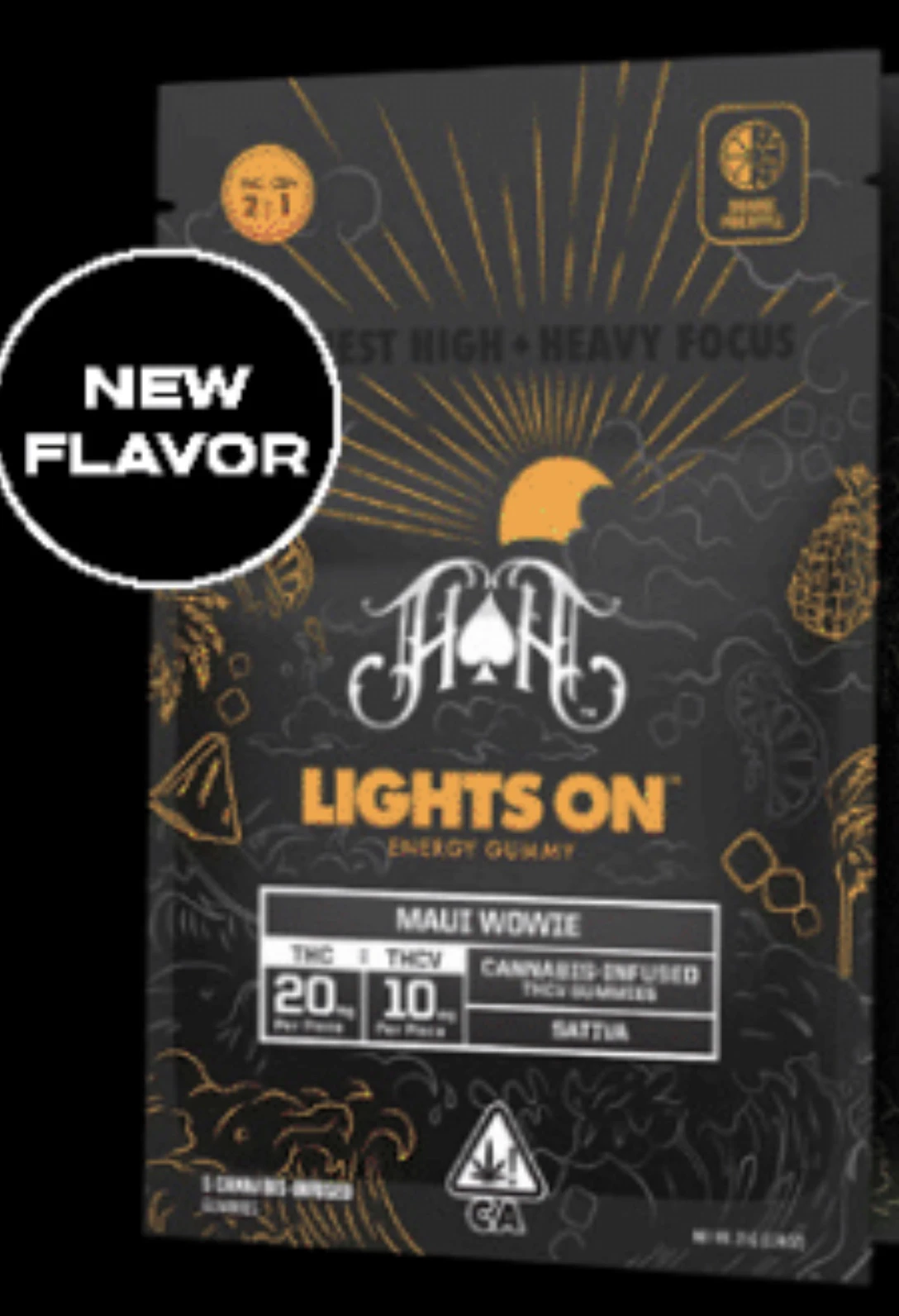 Heavy Hitters - Heavy Hitters - Maui Wowie - LIGHTS ON Gummies - 100mg THC - 50mg THCV - 5ct - (Sativa)  Main Image