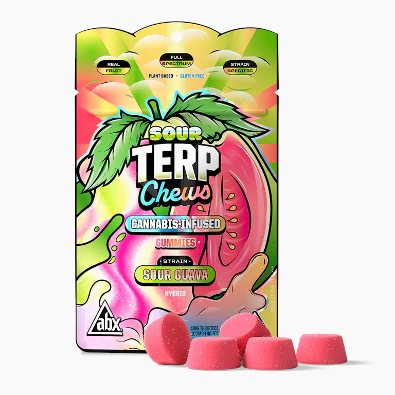 ABX Terp Chews | Gummies Sour Guava 100mg THC 20ct