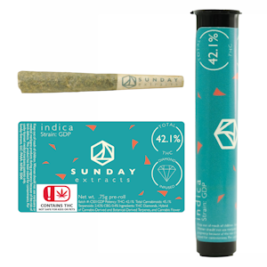 Sunday Infused Prerolls - Gorilla Glue (.75g) Diamond Infused