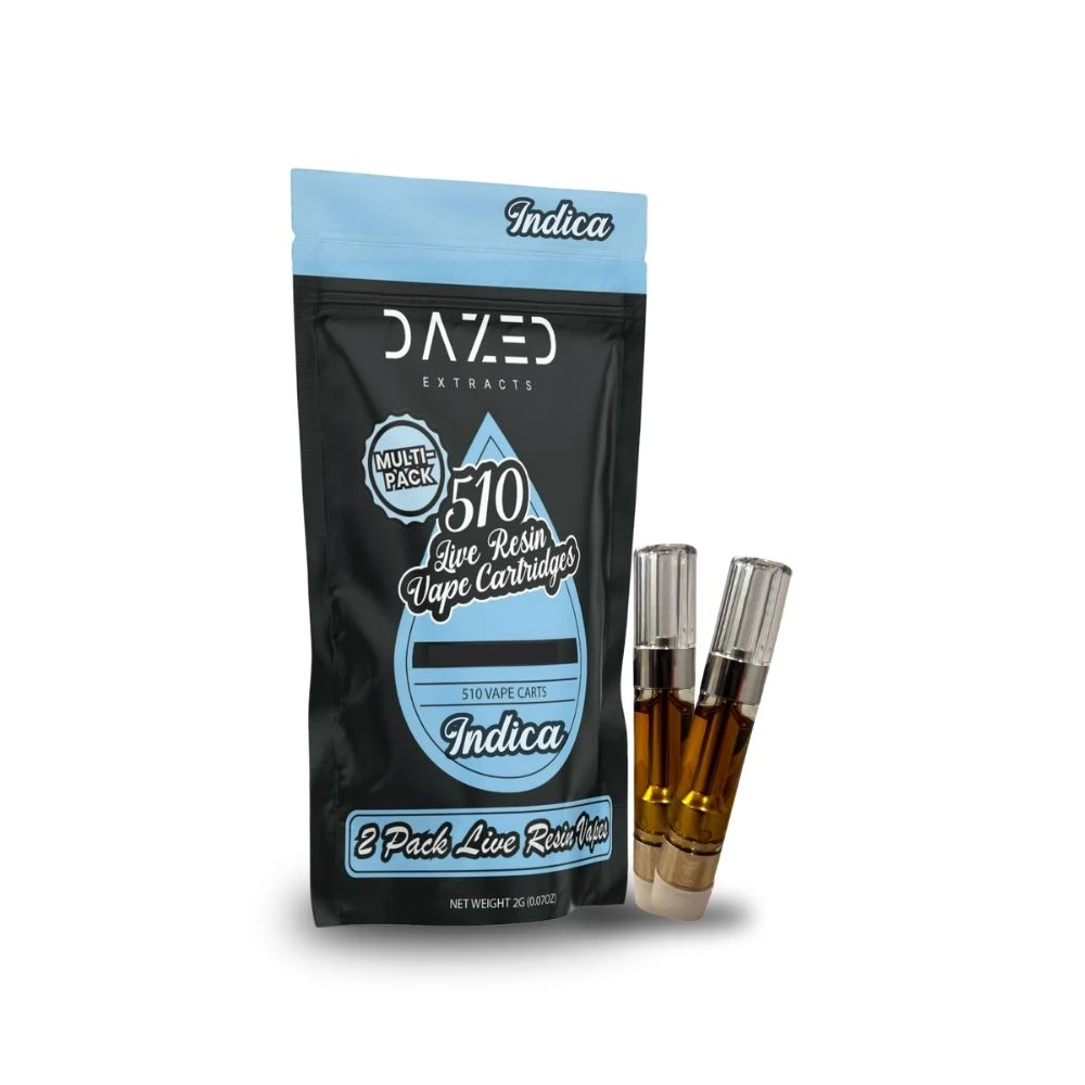 DAZED - OG Kush 2pk Live Resin Cartridges (2g total/1g each) - DAZED Main Image